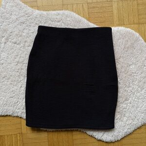 Wilfred Black Ribbed Pencil Skirt